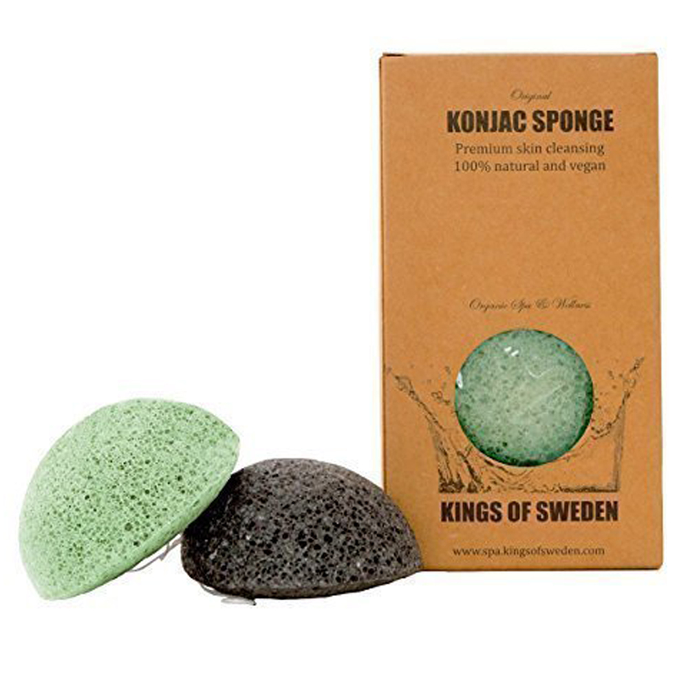 Spugna Konjac al carbone di bambù e aloe vera