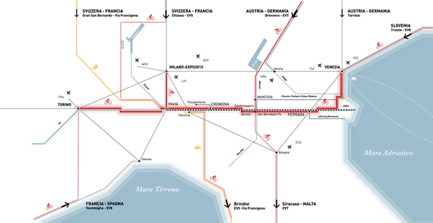 La pista ciclabile Venezia-Torino