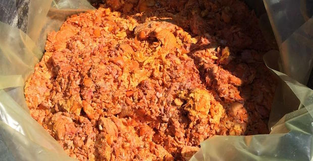  Il pastazzo lavorato nell'impianto installato a Mussomeli, in provincia di Caltanisetta. Fonte: chimici.info