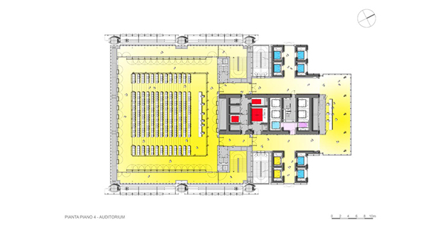  Pianta Piano 4°, Auditorium nel grattacielo Intesa Sanpaolo, © RPBW.