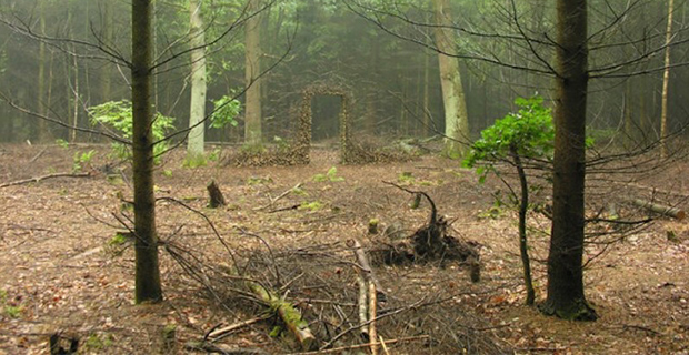 Opera di Cornelia Konrads nella foresta