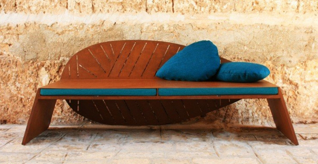 Divano in acciaio corten Lila