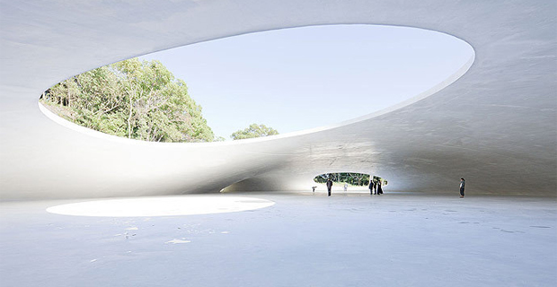 Il Teshima Art Museum è un edificio che si fa opera d'arte