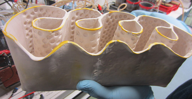 Prototipo di una cella del bio-reattore creato dalla  Università di West of England (UWE), Bristol