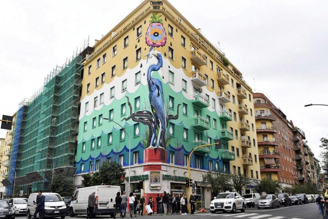 Hunting Pollution è il murales antismog di Roma.