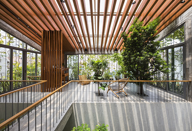 L'ultimo piano della Stepping Park House di Vo Trong Nghia.