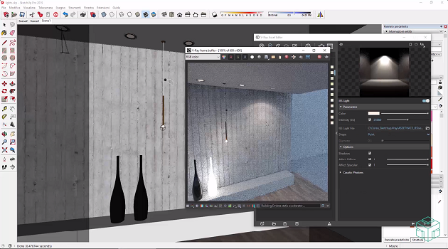 Gestire le luci artificiali in SketchUp