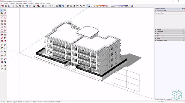 Il pannello ombreggiatura di SketchUp