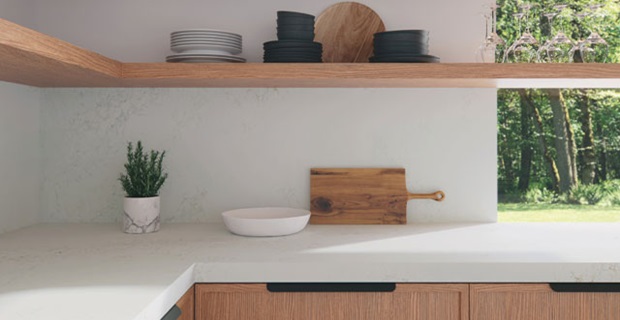Top cucina bianco in gres porcellanato