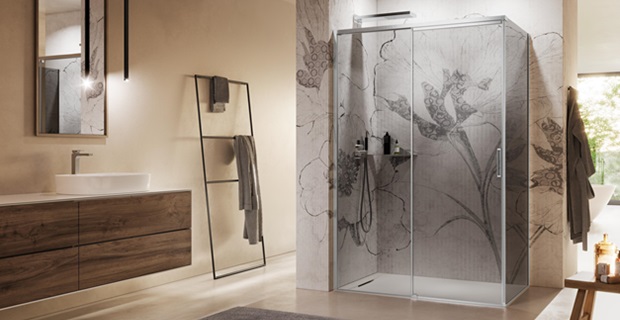 Box doccia con apertura a levitazione magnetica