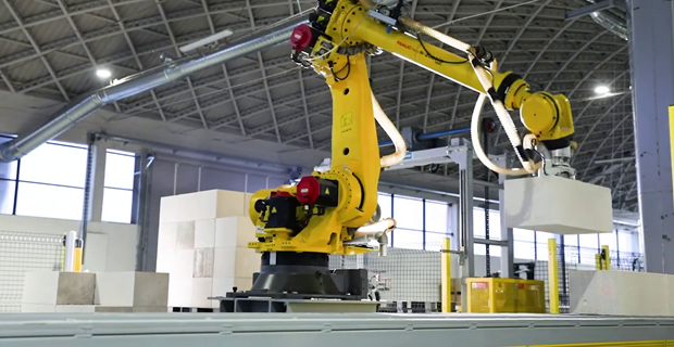 Realizzazione robotica dei muri che compongono il sistema costruttivo Ekoru